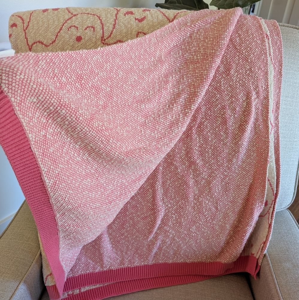 Pink and Cream Ghost Pattern Goblin And Ghoul Blanket - Picture 5 of 7